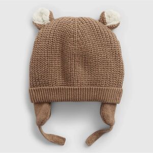 New With Tag Newborn (Up to 7lbs.) Sherpa-Lined Bear Beanie